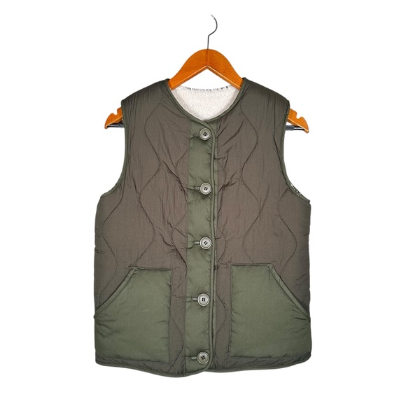 HARTFORD ALTERNATIVE CLASSICS Reversible Sherpa Quilted Nylon Puffer Gilet - Picture 5 of 10